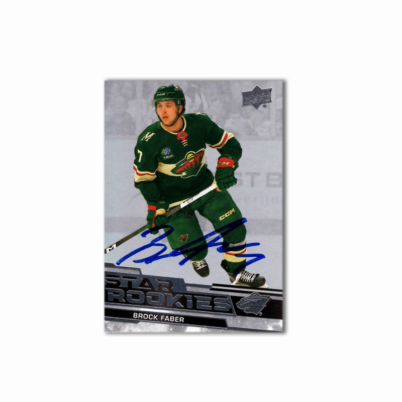 Brock Faber Autographed Minnesota Wild Star Rookies 2023-24 Hockey Card
