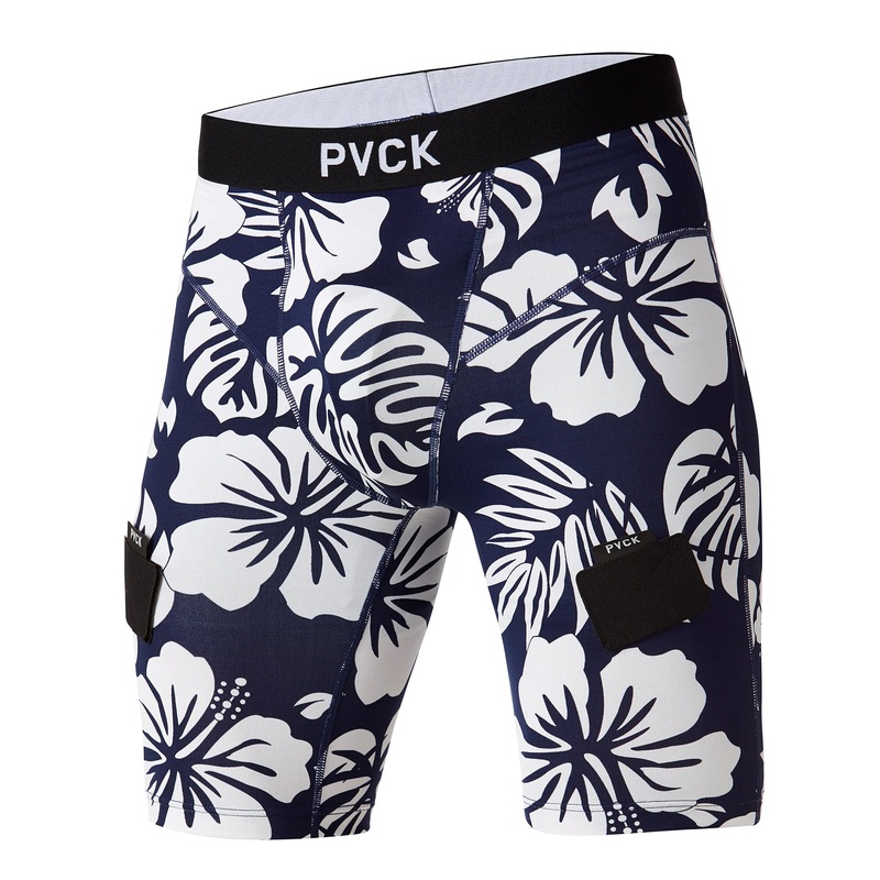 Youth Compression Jock Short – Navy Hawaiian