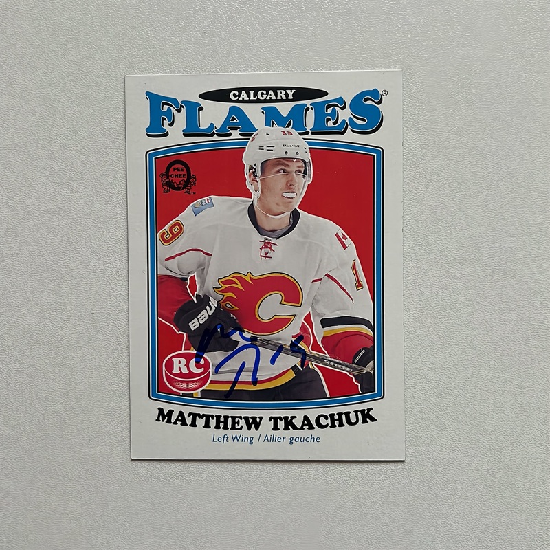 2016-17 OPC Marquee Retro #681 MATTHEW TKACHUK Autographed Rookie Card