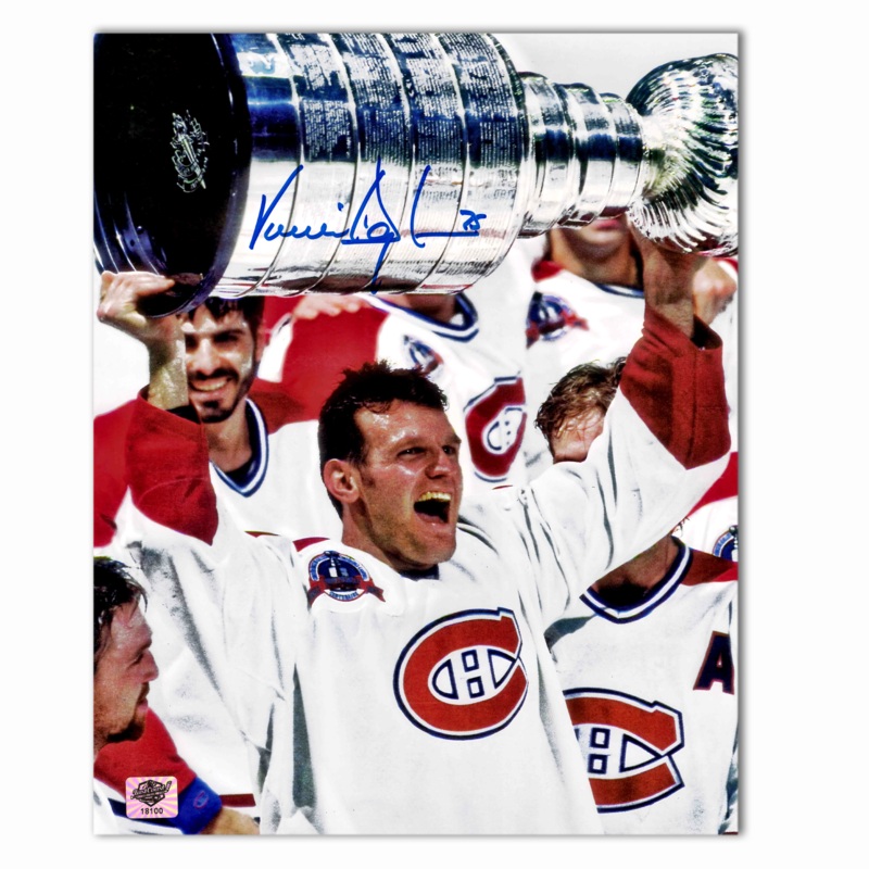 Vincent Damphousse Autographed Montreal Canadiens Stanley Cup 8×10 Photo
