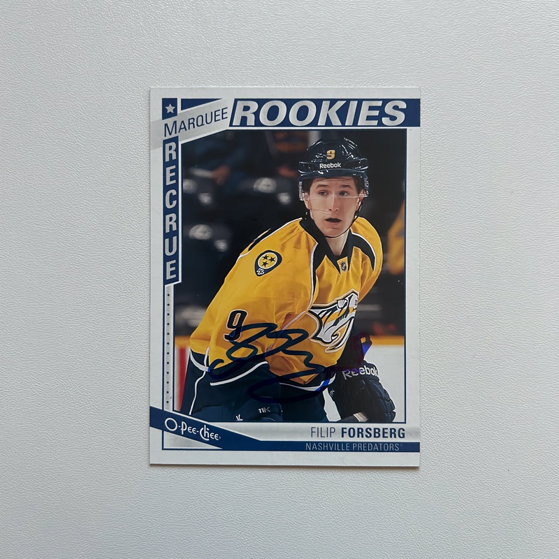 2013-14 OPC Marquee #525 FILIP FORSBERG Autographed Rookie Card