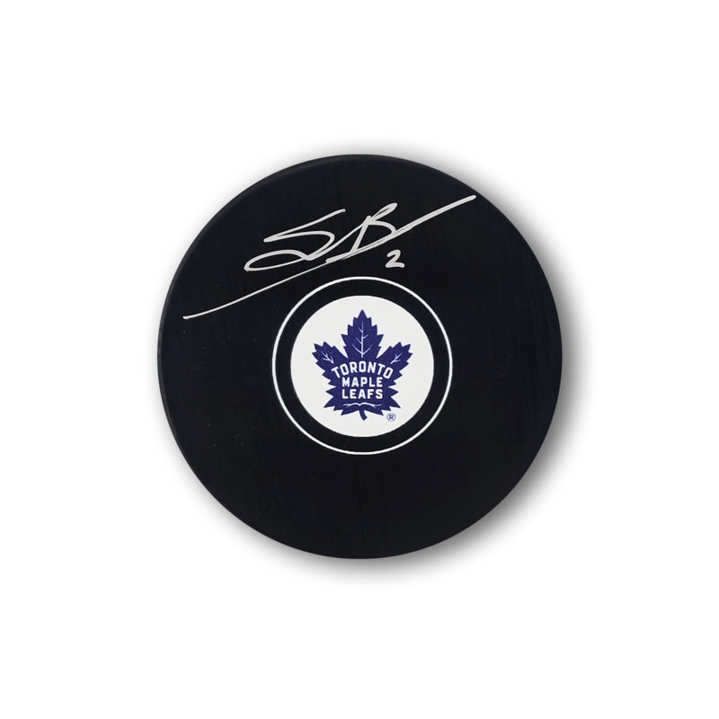 Simon Benoit Autographed Toronto Maple Leafs Hockey Puck