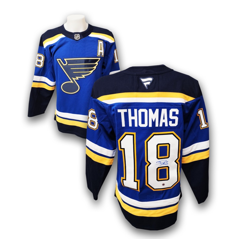 Robert Thomas Autographed St. Louis Blues Home Fanatics Premium Jersey