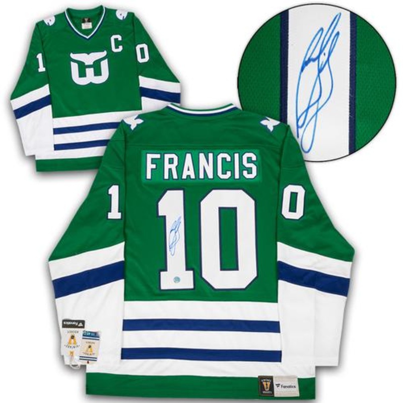 Ron Francis Hartford Whalers Signed Vintage Fanatics Jersey