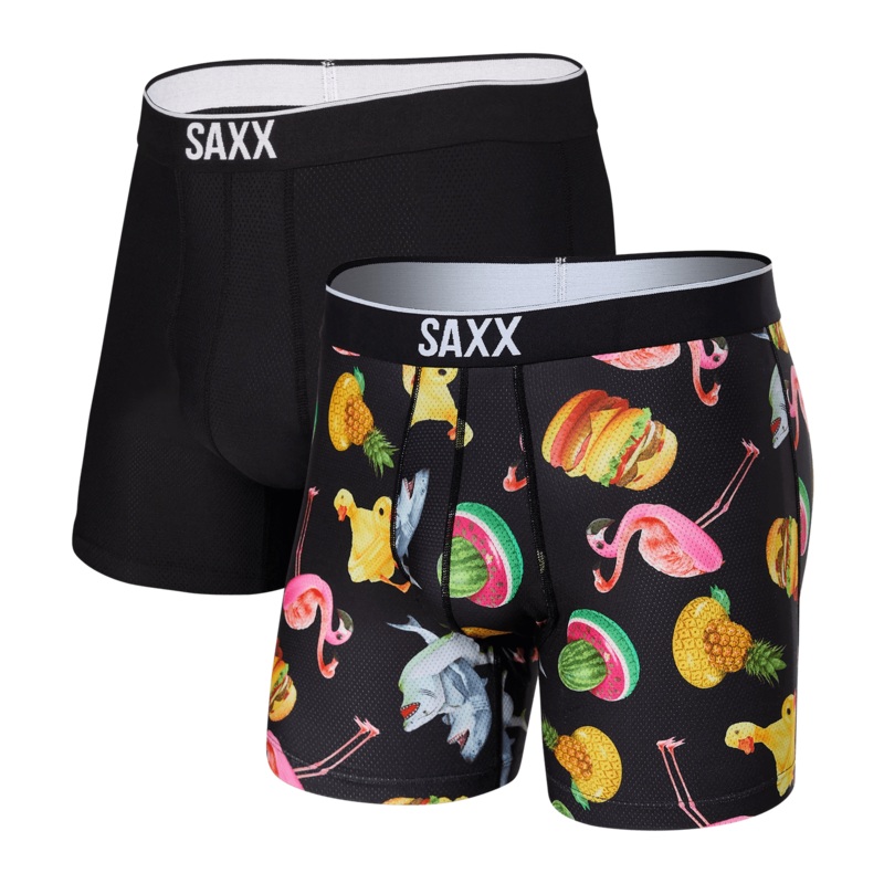 Saxx Volt Boxers (2 Pack) – Mega Meta Floaties / Black