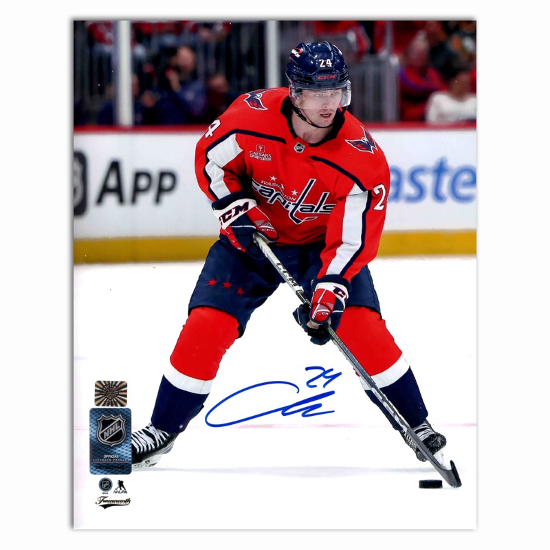 Connor McMichael Autographed Washington Capitals Home 8×10 Photo