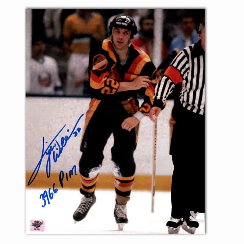 Tiger Williams Autographed Vancouver Canucks Sleeves up 8×10 Photo