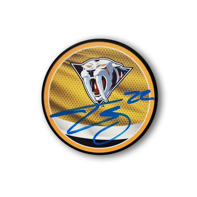 Tyson Barrie Autographed Nashville Predators Reverse Retro Hockey Puck