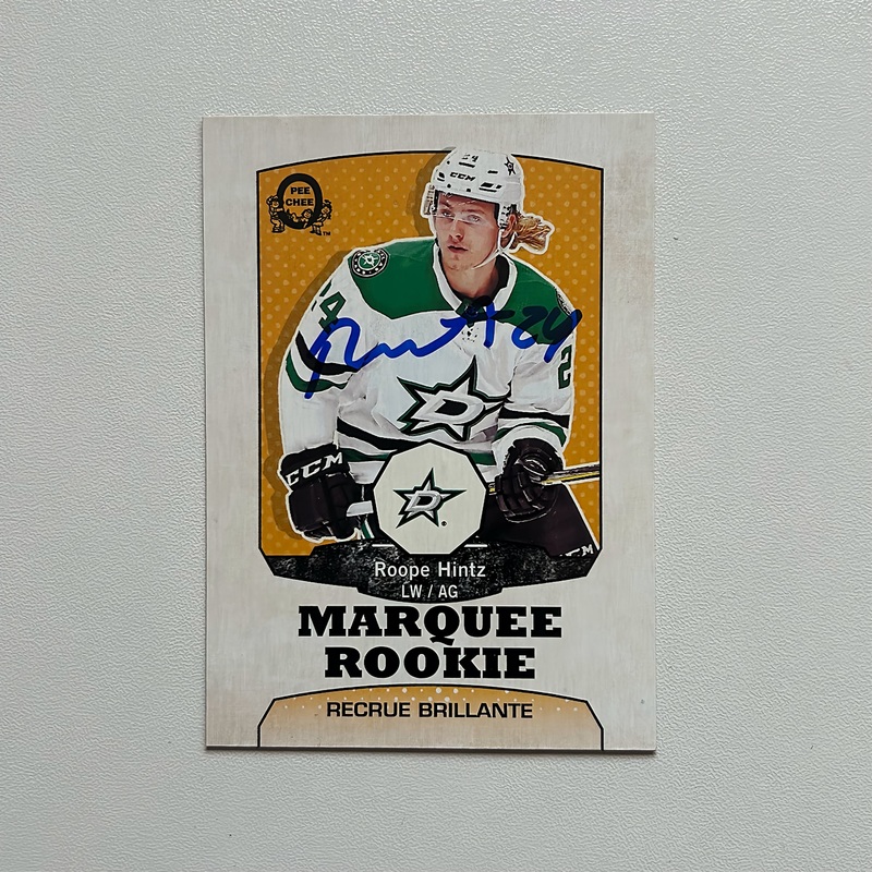 2018-19 OPC Marquee Retro #630 ROOPE HINTZ Autographed Rookie Card