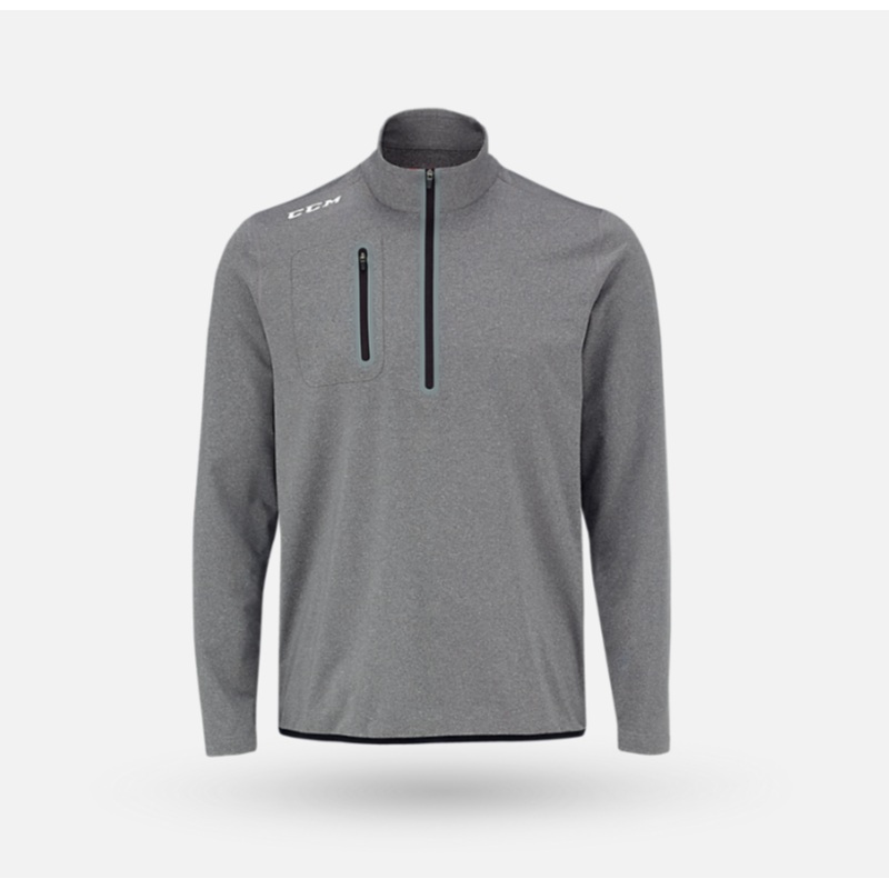 CCM Youth 1/2 Zip T-Shirt|Large|Grey
