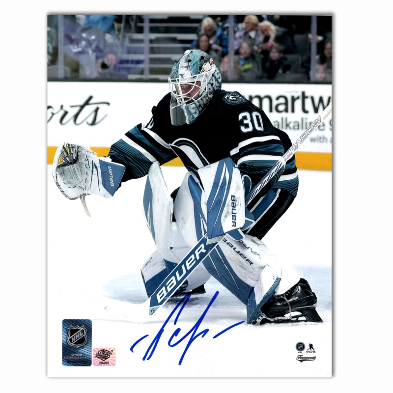 Yaroslav Askarov Autographed San Jose Sharks Alternate 8×10 Photo