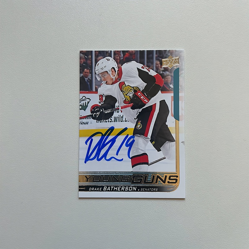 2018-19 UD Young Guns #484 Drake Batherson Autographed Rookie Card