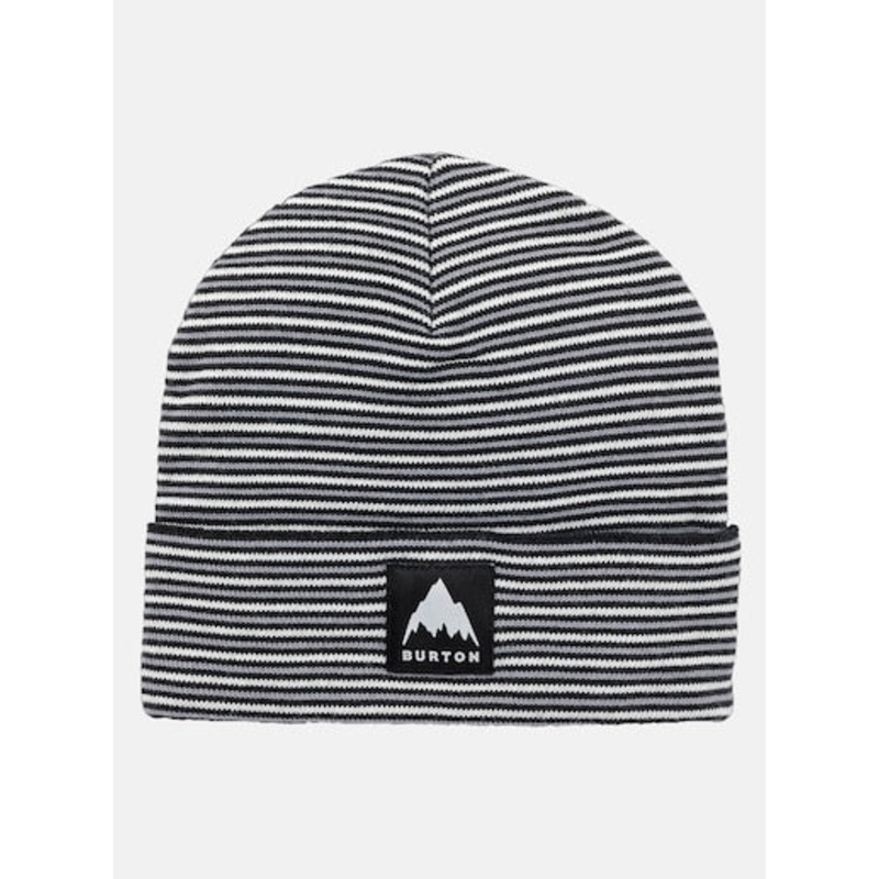 Kids’ Recycled Stripe Beanie|TRUE BLACK|AMPARO BLUE