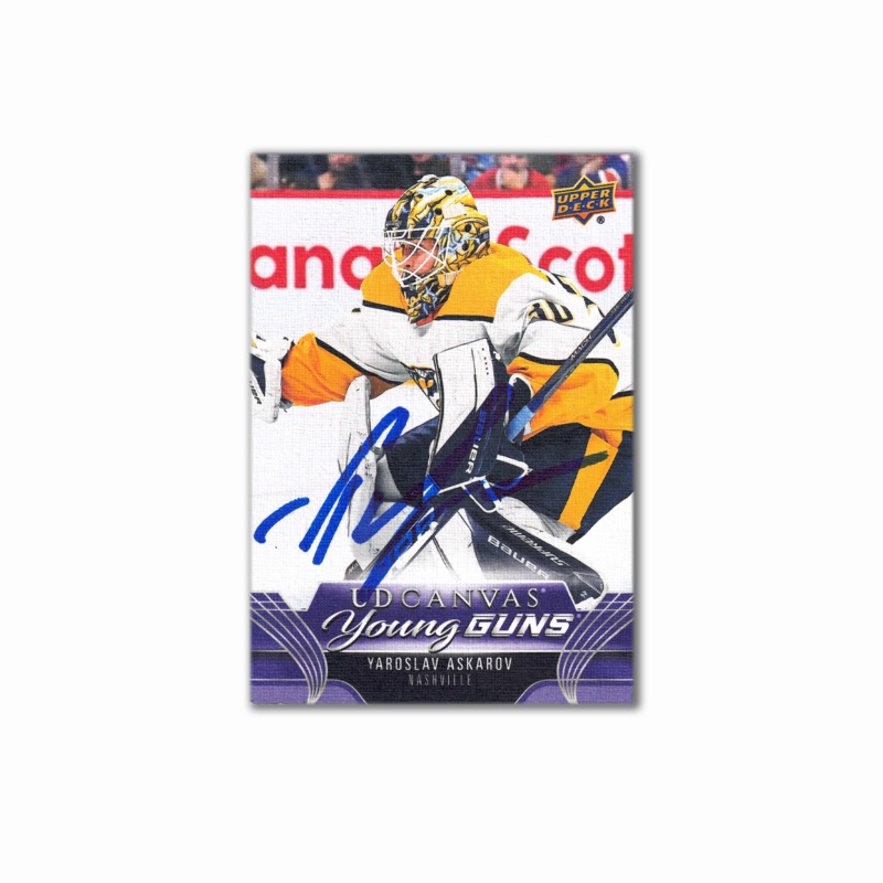2023-24 UD Young Guns Canvas #C111 YAROSLAV ASKAROV Autographed Rookie Card