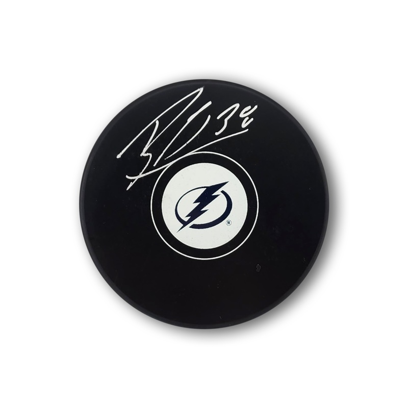 Brandon Hagel Autographed Tampa Bay Lightning Hockey Puck