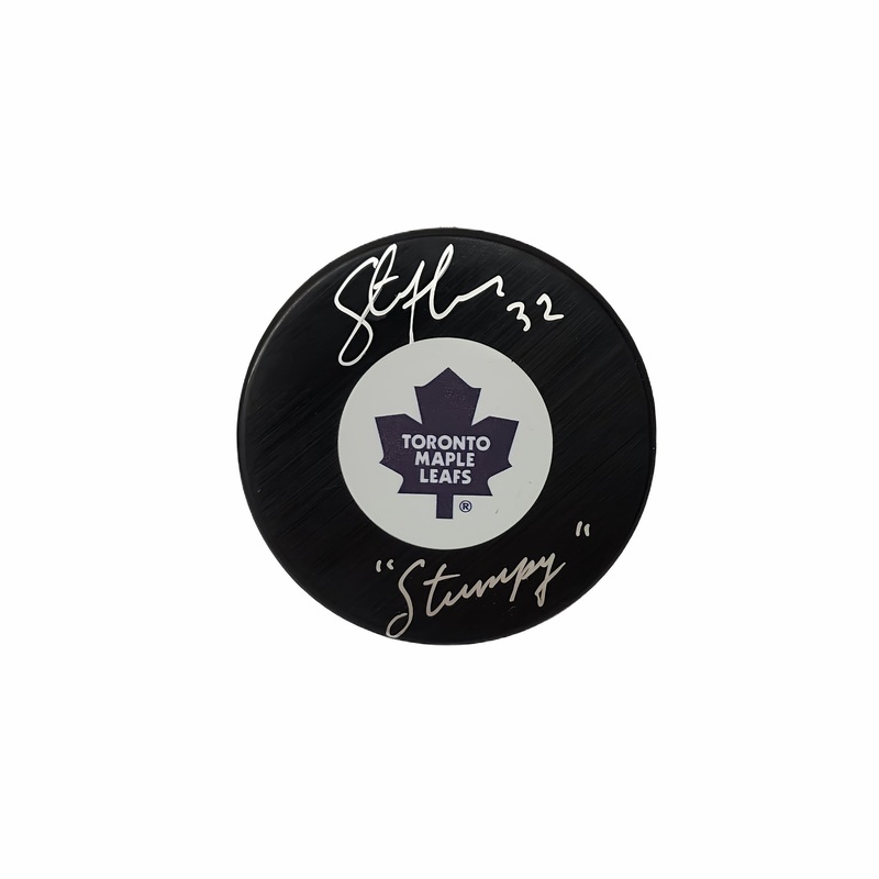 Steve Thomas Autographed Toronto Maple Leafs Hockey Puck Inscribed Stumpy