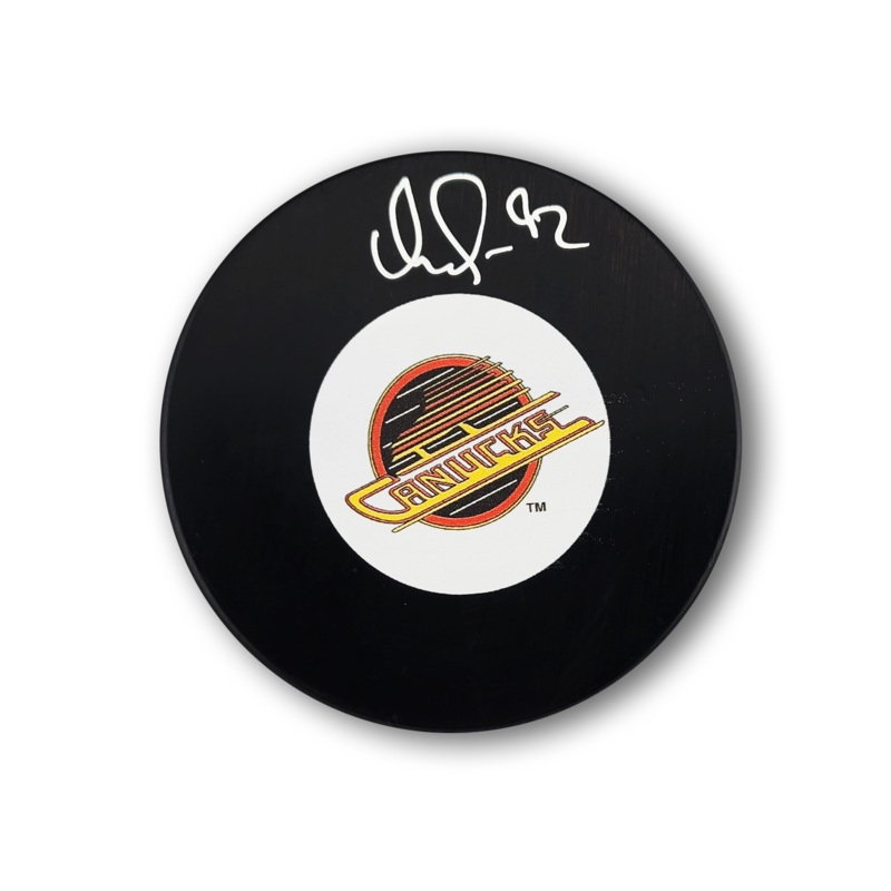 Vasily Podkolzin Autographed Vancouver Canucks Flying Skate Hockey Puck