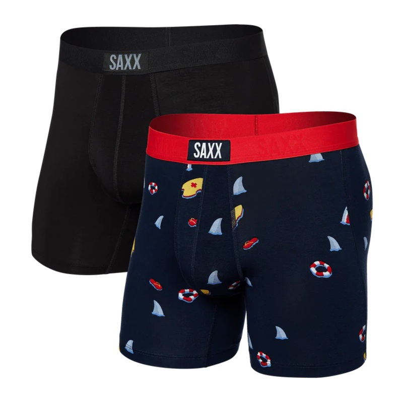 Vibe 2 Pack Boxer Brief – Dangerous Waters/Black