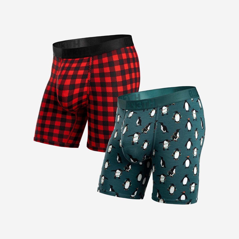 Classic 2 Pack Boxer Brief – Buffalo Check/Penguins