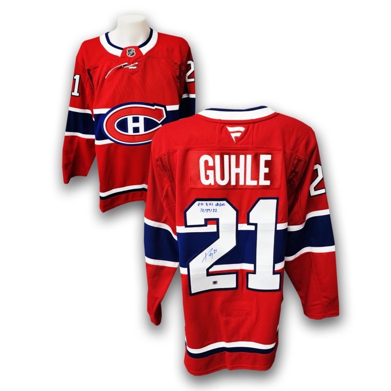 Kaiden Guhle Autographed Montreal Canadiens Fanatics Premium Jersey Inscribed