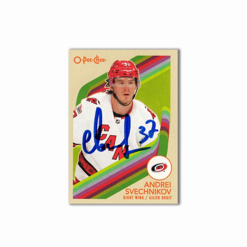 Andrei Svechnikov Autographed Carolina Hurricanes 2023-24 O-Pee-Cee Retro Hockey Card