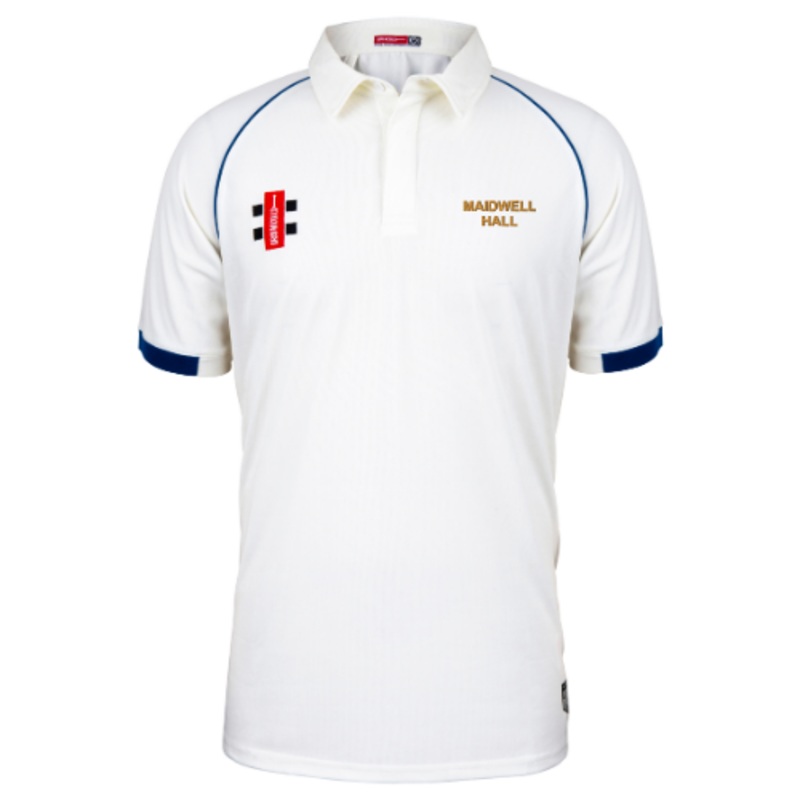 Maidwell Hall School Adult’s Ivory / Navy Matrix V2 S/S Shirt-Senior