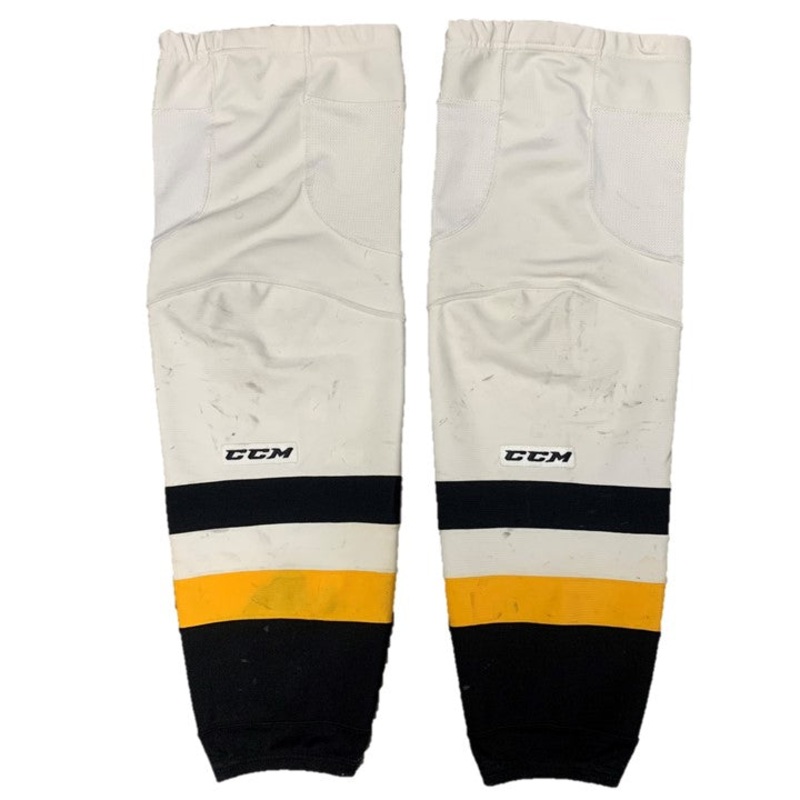 OHL – Used CCM Hockey Socks (White/Black/Yellow)