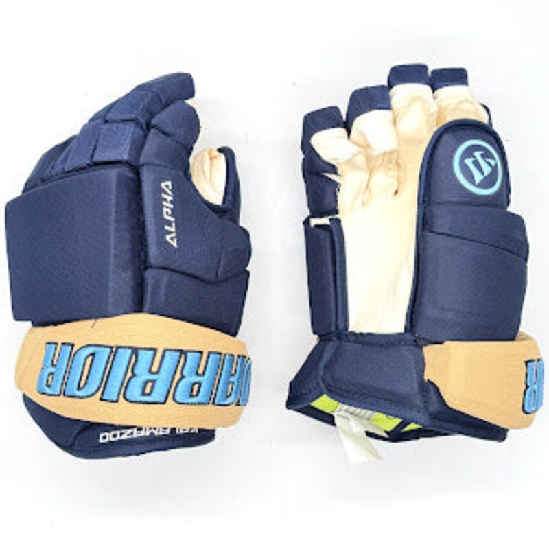 Warrior Alpha – ECHL Pro Stock Glove (Navy/Gold/Blue)