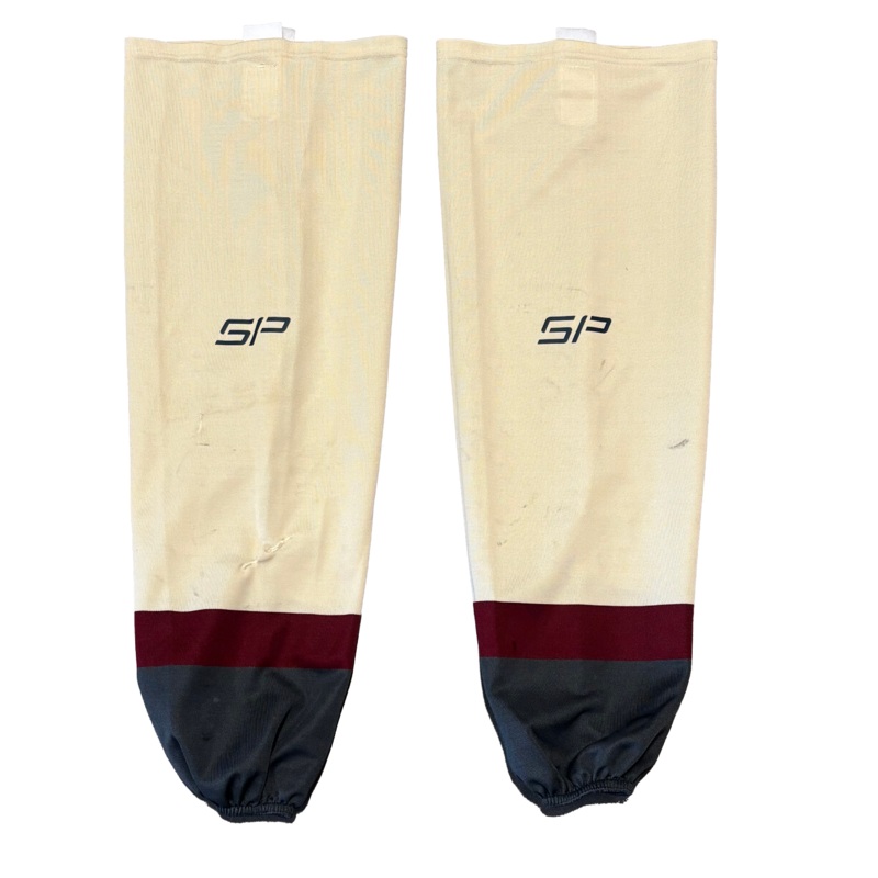 PWHL – Used SP Performance Socks – Montreal Victoire (Beige/Burgundy/Dark Grey)