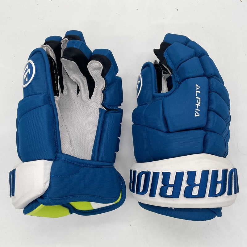 Warrior Alpha DX – NHL Pro Stock Glove – Jayson Megna (Blue/White)
