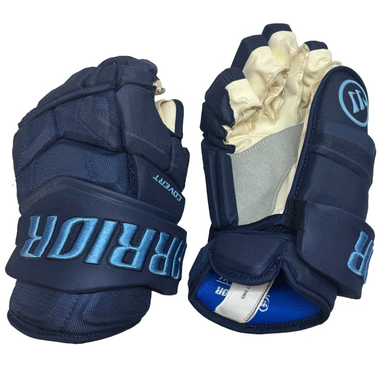 Warrior Covert QRE – PWHL Pro Stock Hockey Glove – Toronto Sceptres (Navy/Powder Blue)