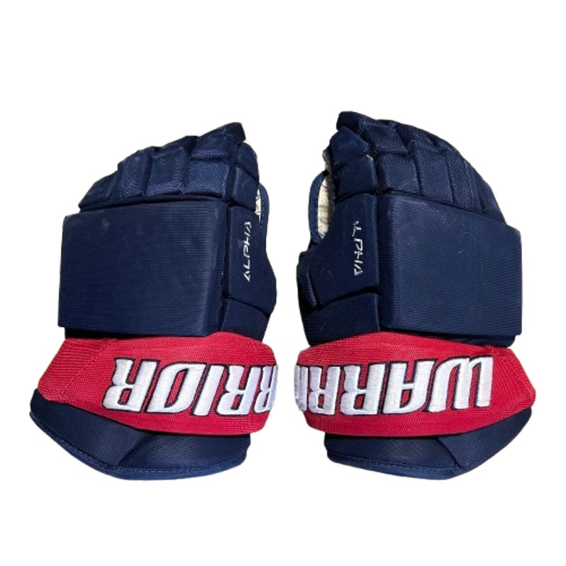 Warrior Alpha DX – Used Pro Stock Hockey Glove (Navy/Red)