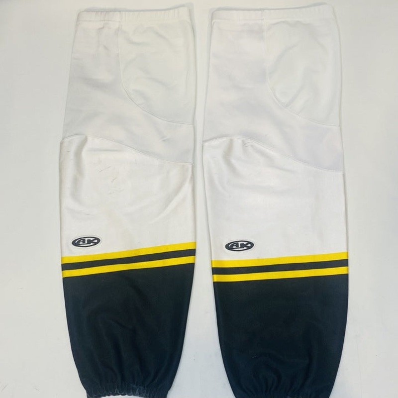 ECHL – USED – Athletic Knit Socks – White/Black/Yellow