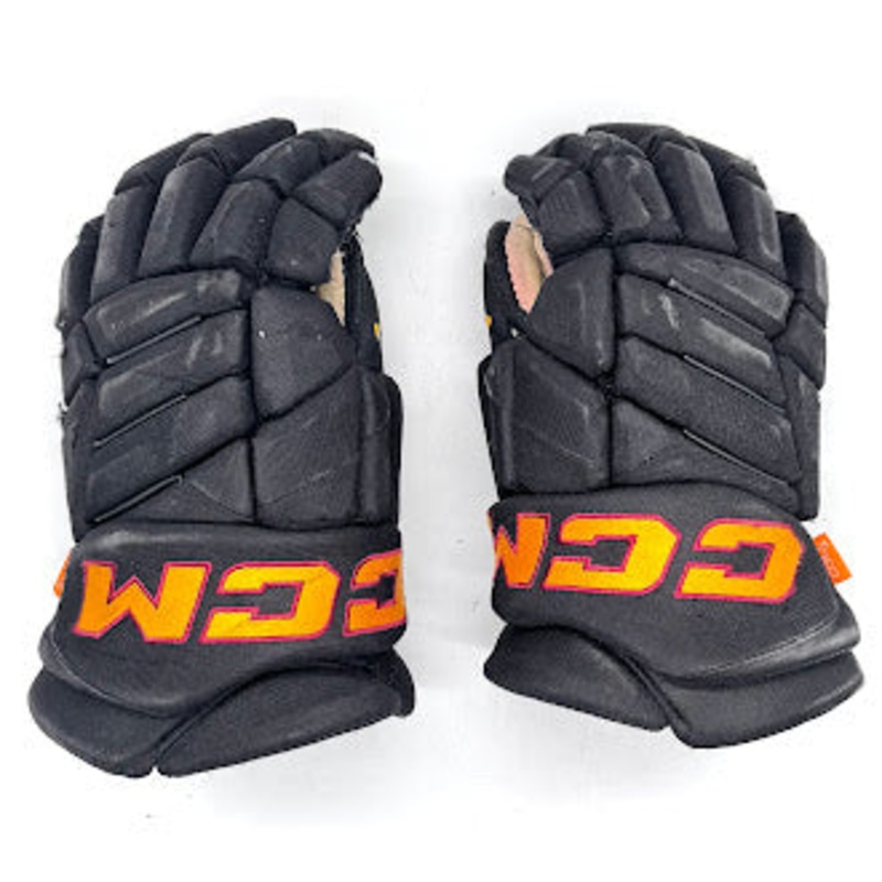 Used – CCM HGJS Pro Stock Hockey Glove – (Black/Gold/Maroon)