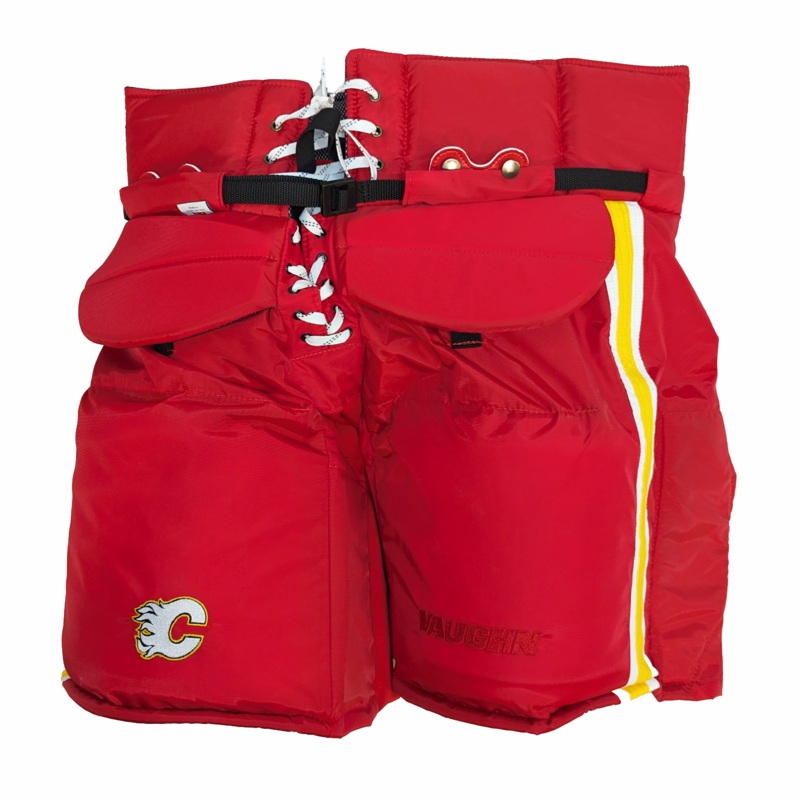 Vaughn Pro Custom – NHL Pro Stock Goalie Pants – Jacob Markstrom (Red/Yellow/White)