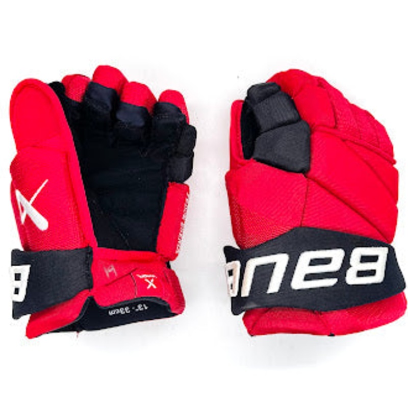 Bauer Vapor Hyperlite – Used NHL Pro Stock Glove – Carolina Hurricanes (Red/Black) #2