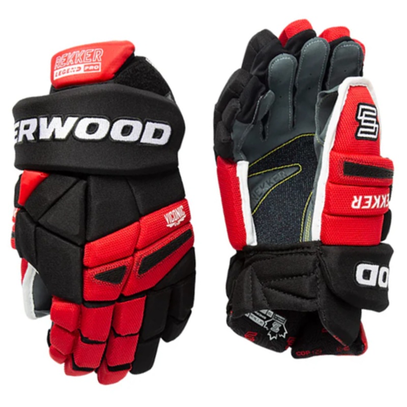 Sherwood Rekker Legend Pro – Hockey Gloves – Senior – Retail (Black/Red/White)