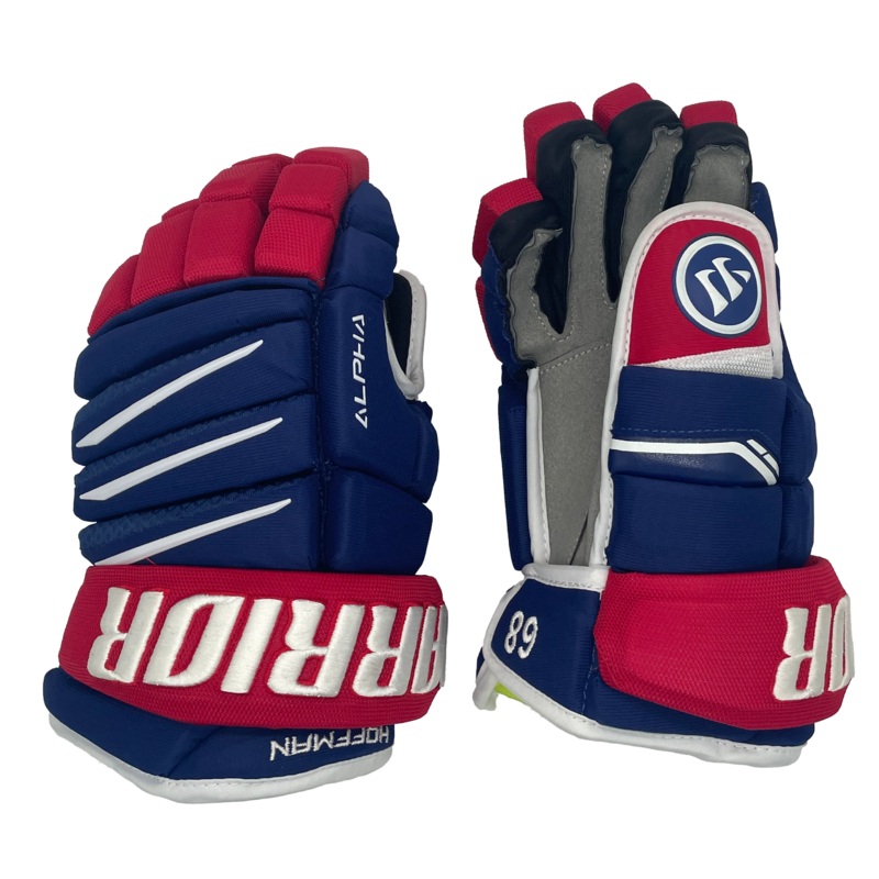 Warrior Alpha QX – NHL Pro Stock Glove – Mike Hoffman (Blue/Red/White)